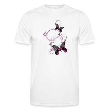 Deux papillons stylisés - T-shirt sport Homme - blanc - Devant - AI Model Male 178 dark (178cm)