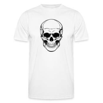 Tête de mort - T-shirt sport Homme - blanc - Devant - AI Model Male 178 dark (178cm)