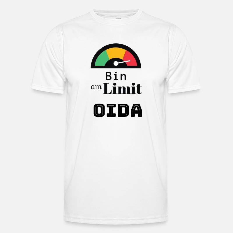 Spruch: bin am Limit oida Männer Funktions-T-Shirt