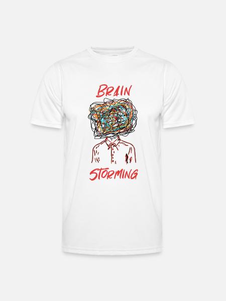 Brainstorming Handgezeichnete Grafiken - Männer Funktions-T-Shirt - Weiß