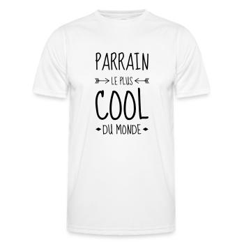 Godfather Pate Parrain Baby Baptism Birth - Men's Functional T-Shirt - white - Front - AI Model Male 178 dark (178cm)