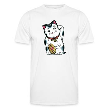 Katze - Männer Funktions-T-Shirt - Weiß - Vorne - AI Model Male 178 dark (178cm)