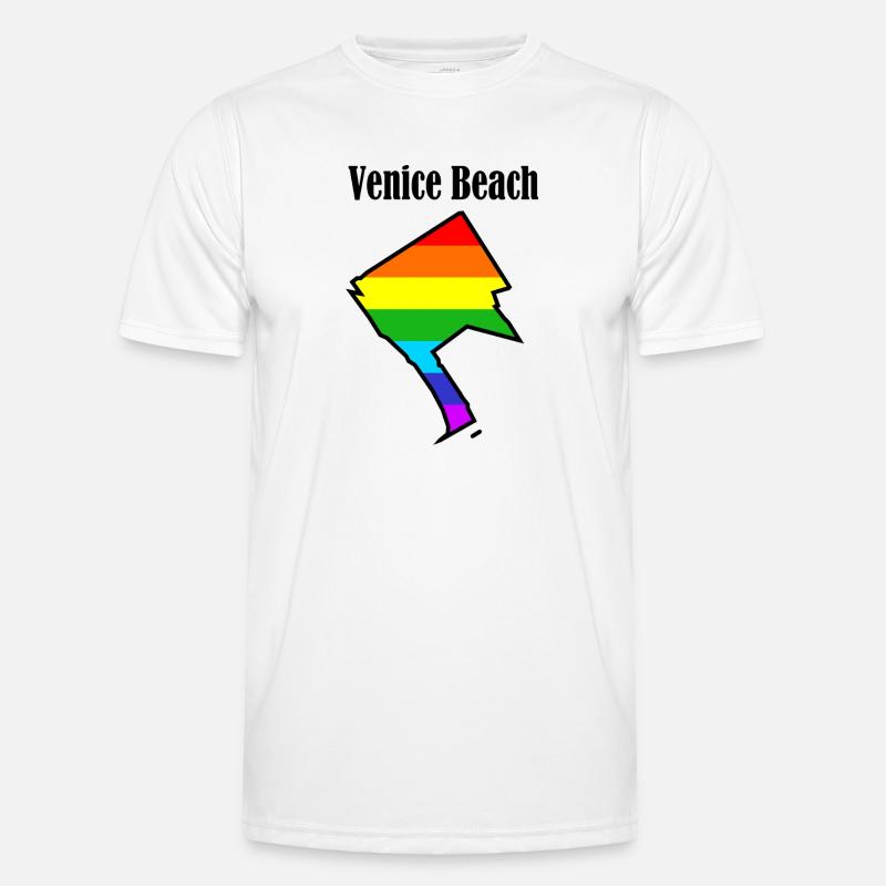 Venice Beach L.A. Regenbogen Männer Funktions-T-Shirt