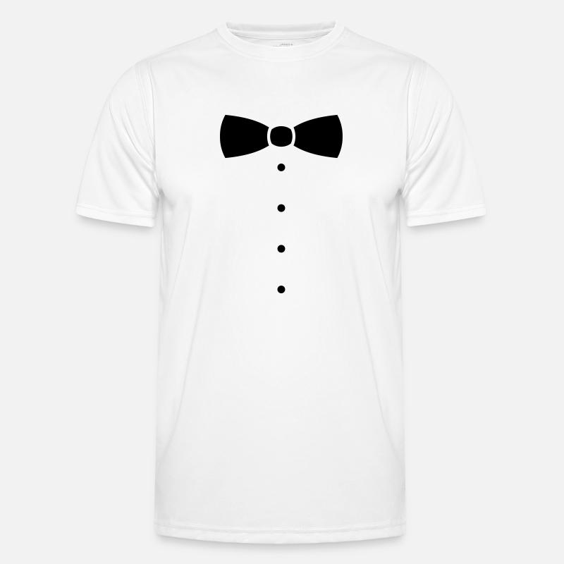 Fliege oder Krawatte Kostüm. - Männer Funktions-T-Shirt - Weiß