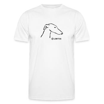 Tête de lévrier - T-shirt sport Homme - blanc - Devant - AI Model Male 178 dark (178cm)