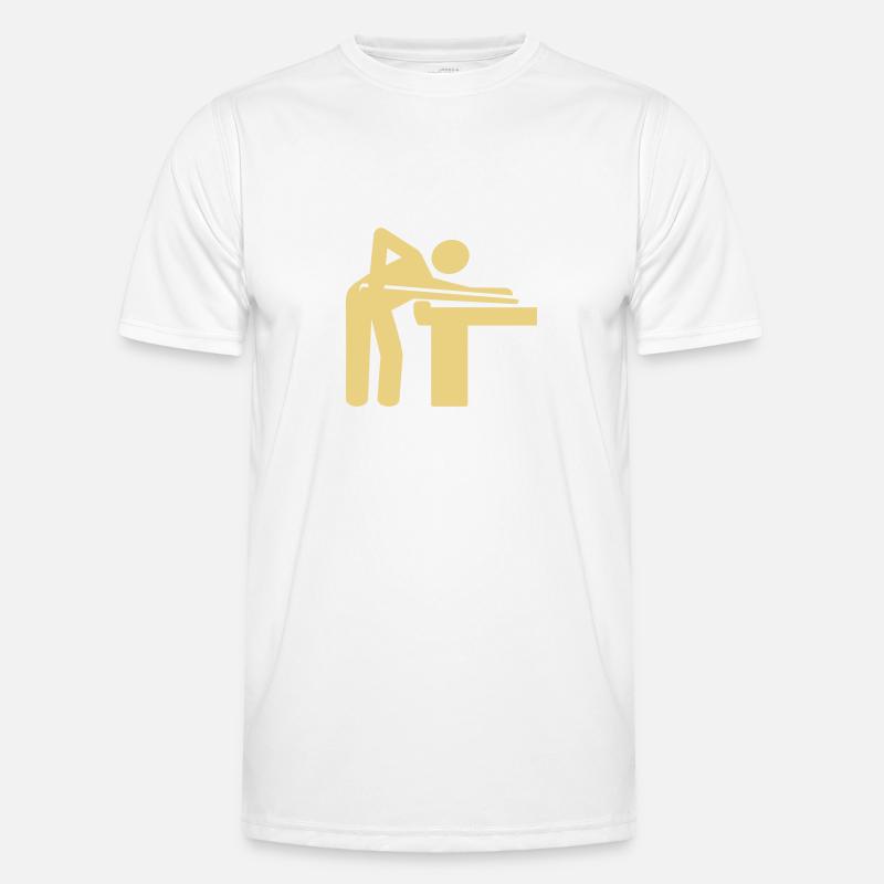 Billard - Männer Funktions-T-Shirt - Weiß