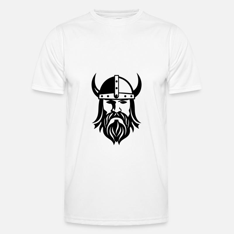 Wikinger Kopf Krieger Valhalla Odin - Männer Funktions-T-Shirt - Weiß