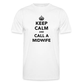 Keep Calm and Call A Midwife - Men's Functional T-Shirt - white - Front - AI Model Male 178 dark (178cm)