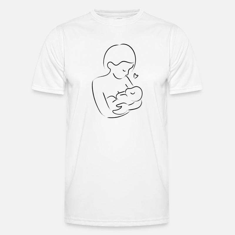 Stillende Mutter Männer Funktions-T-Shirt