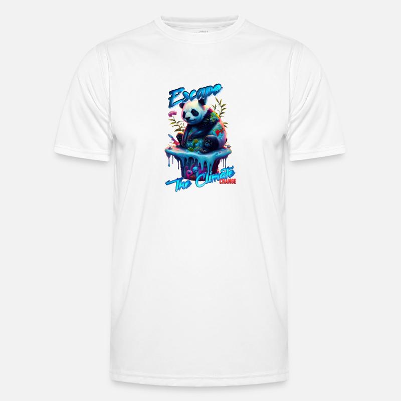 ESCAPE THE CLIMATE (change) - Pand Bear Version - Men's Functional T-Shirt - white