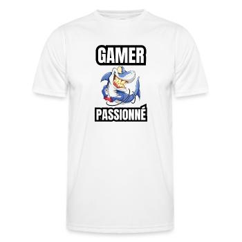 gamer passionné - T-shirt sport Homme - blanc - Devant - AI Model Male 178 dark (178cm)