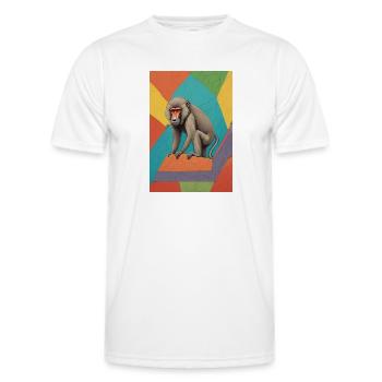 Babouin en bloc - T-shirt sport Homme - blanc - Devant - AI Model Male 178 dark (178cm)