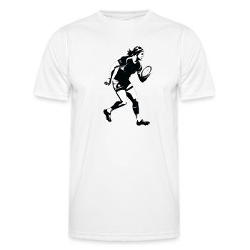 Marc, der Rugbyspieler - Männer Funktions-T-Shirt - Weiß - Vorne - AI Model Male 178 dark (178cm)