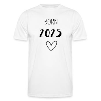 BORN 2025 - Männer Funktions-T-Shirt - Weiß - Vorne - AI Model Male 178 dark (178cm)
