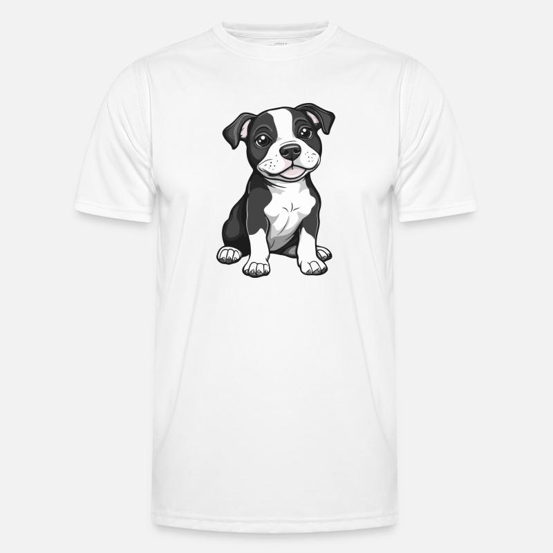 Pitbul Terrier Hund Comic Niedlich Pit Männer Funktions-T-Shirt