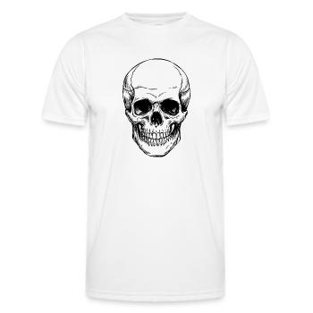 Tête de mort - T-shirt sport Homme - blanc - Devant - AI Model Male 178 dark (178cm)