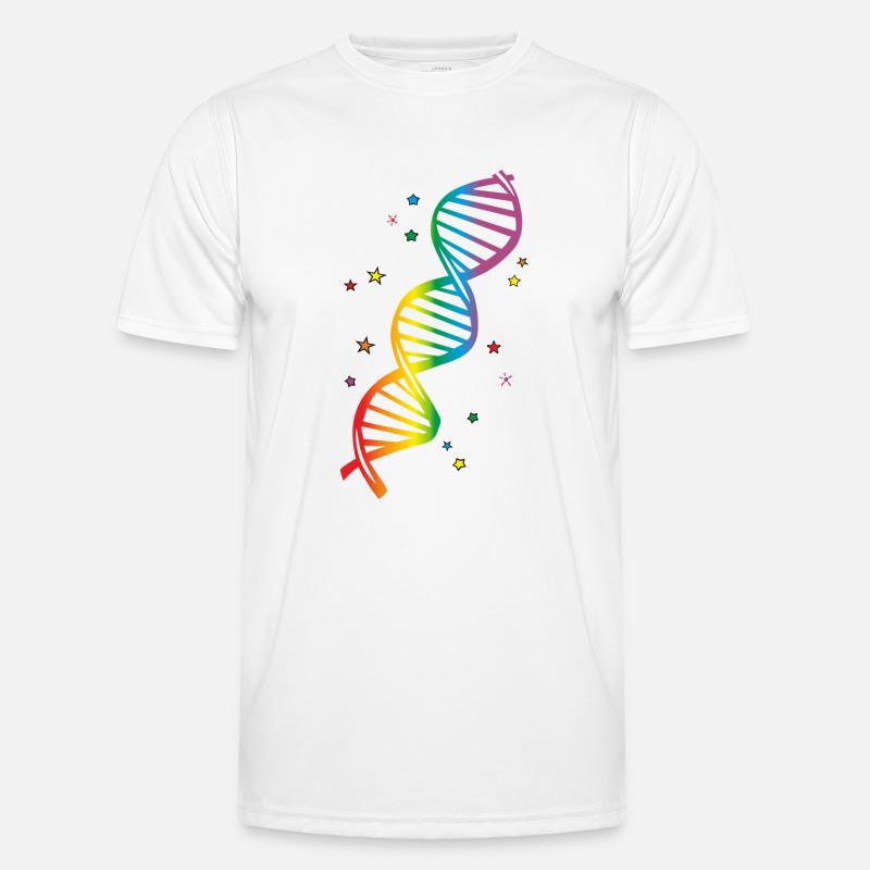 Fabulous LGBT Regenbogen DNA - Männer Funktions-T-Shirt - Weiß
