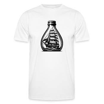 Classic Swell Sailing Ship Bottle Ship - Men's Functional T-Shirt - white - Front - AI Model Male 178 dark (178cm)