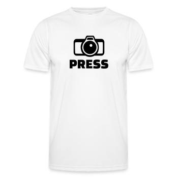 Press - Men's Functional T-Shirt - white - Front - AI Model Male 178 dark (178cm)