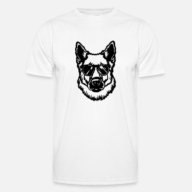 German Shepherd Dog Dog Head - Men's Functional T-Shirt - white