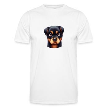 Charmanter Rottweiler-Blick - Männer Funktions-T-Shirt - Weiß - Vorne - AI Model Male 178 dark (178cm)