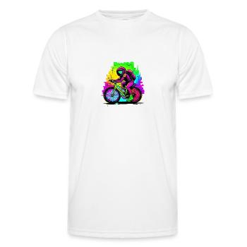 Astronaute à vélo - T-shirt sport Homme - blanc - Devant - AI Model Male 178 dark (178cm)