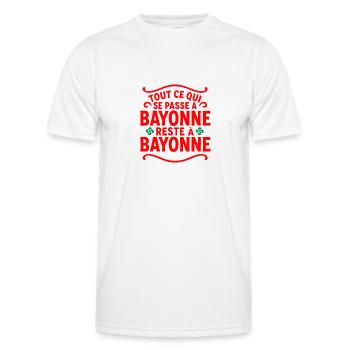 Bayonne fêtes - T-shirt sport Homme - blanc - Devant - AI Model Male 178 dark (178cm)