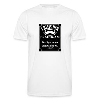 I BIMS DER BRÄUTIGAM - DER REST IST ZUM SAUFEN DA - Männer Funktions-T-Shirt - Weiß - Vorne - AI Model Male 178 dark (178cm)
