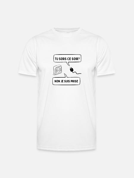 tu sors ce soir - T-shirt sport Homme - blanc