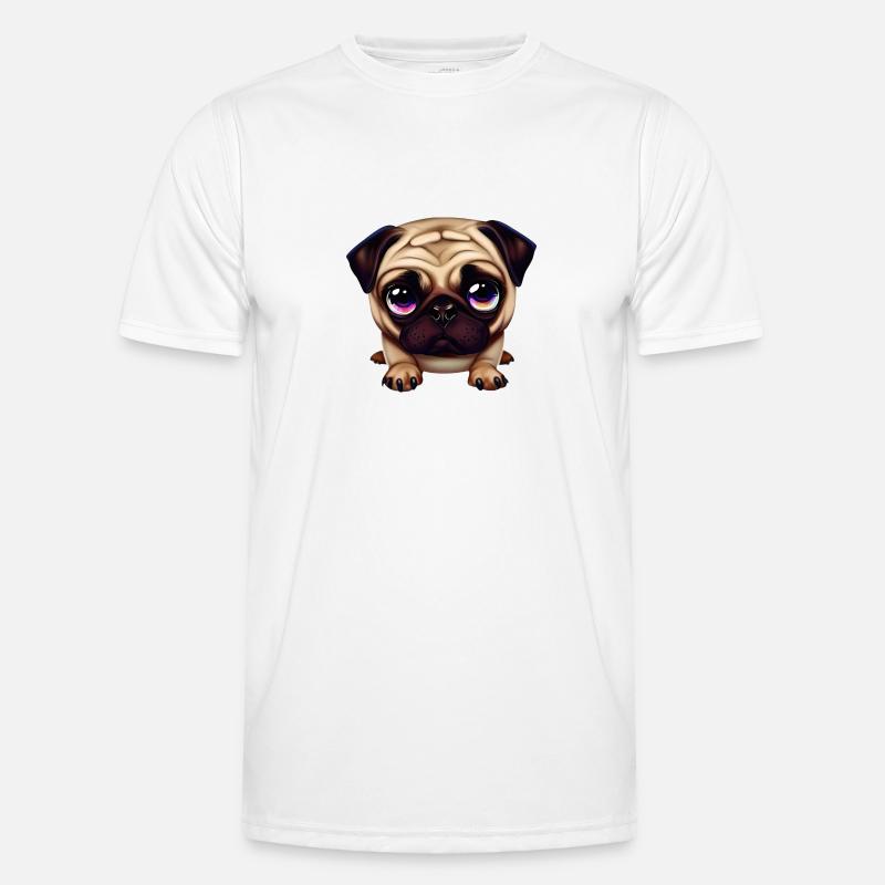 Cute Pug Illustration Men's Functional T-Shirt