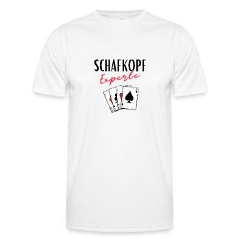 Schafkopf Experte - Männer Funktions-T-Shirt - Weiß - Vorne - AI Model Male 178 dark (178cm)