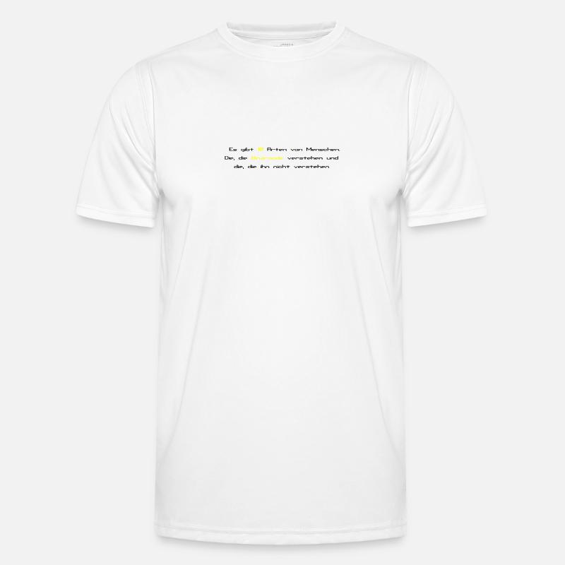 Binary Joke - Männer Funktions-T-Shirt - Weiß