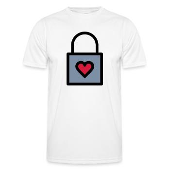 Cadenas, serrure d'amour - T-shirt sport Homme - blanc - Devant - AI Model Male 178 dark (178cm)