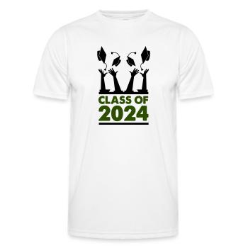 Classe de 2024 - T-shirt sport Homme - blanc - Devant - AI Model Male 178 dark (178cm)