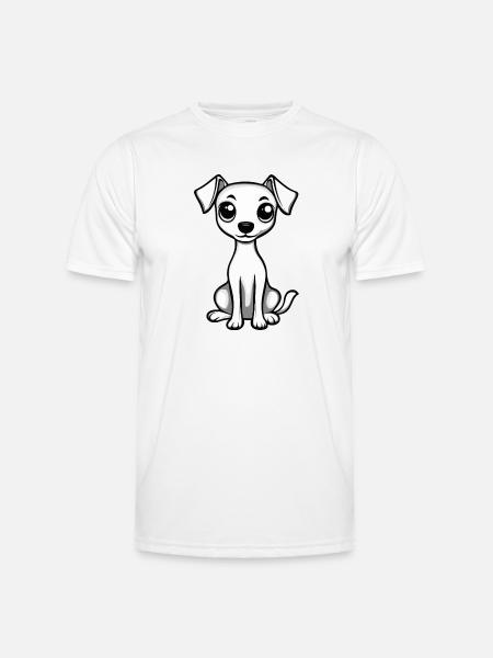 Whippet Hund Comic Niedlich - Männer Funktions-T-Shirt - Weiß