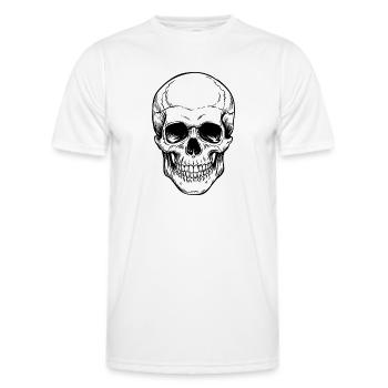 Tête de mort - T-shirt sport Homme - blanc - Devant - AI Model Male 178 dark (178cm)