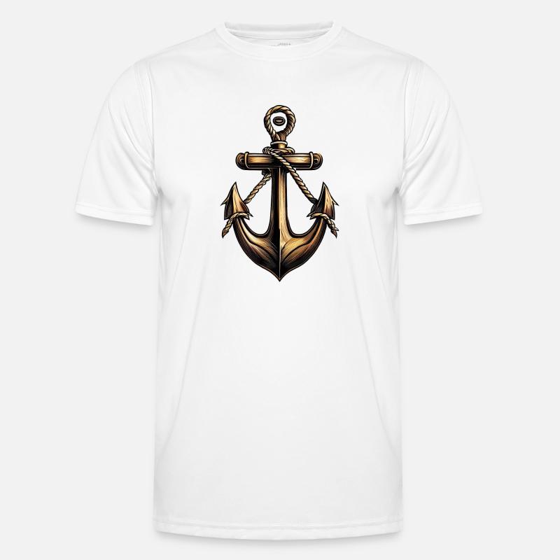 Bronze Anker Motorbootfahrer Segelbootfahrer - Männer Funktions-T-Shirt - Weiß