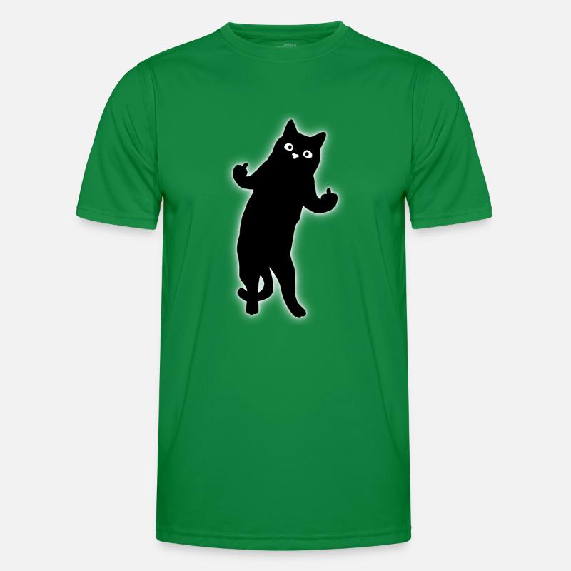 Doigts de centre de chat drôle T-shirt sport Homme