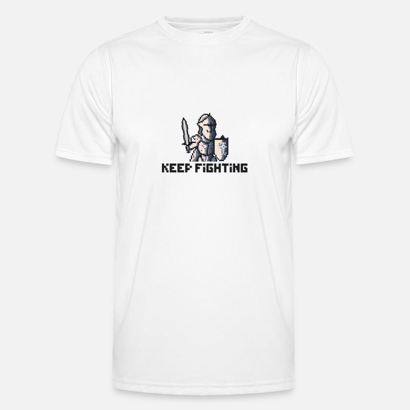 Chevalier Pixel Art - Keep Fighting T-shirt sport Homme