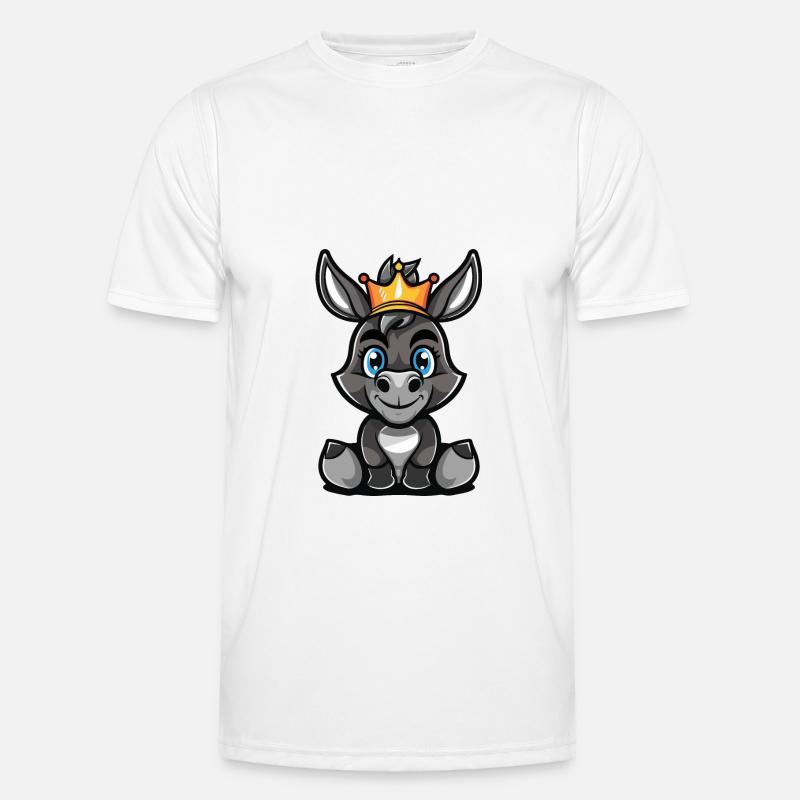 Esel Comic Krone - Männer Funktions-T-Shirt - Weiß