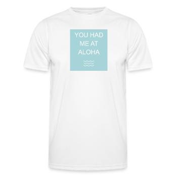 Aloha Quote Graphic - Men's Functional T-Shirt - white - Front - AI Model Male 178 dark (178cm)