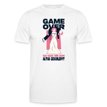 JGA Hochzeit Ich Habe Ihn Zum Altar Geschleppt - Männer Funktions-T-Shirt - Weiß - Vorne - AI Model Male 178 dark (178cm)