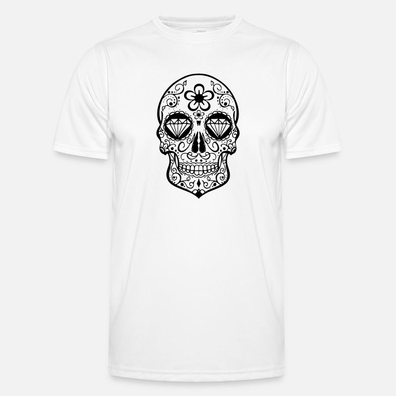 sugar skull pink Männer Funktions-T-Shirt