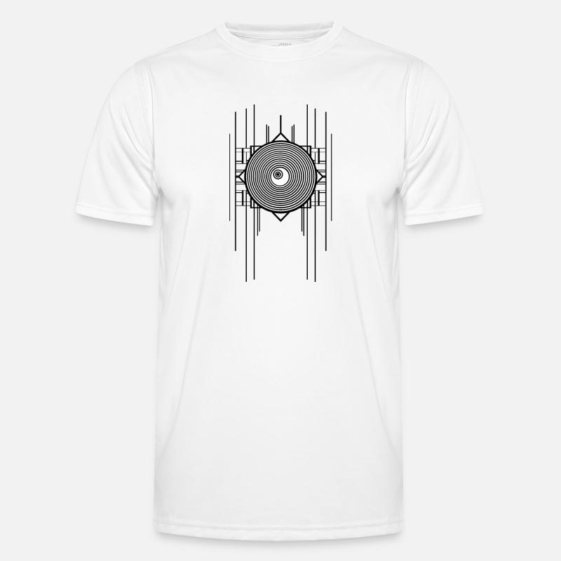 Abstract Gemoetric Art Deco Ringel Design Men's Functional T-Shirt