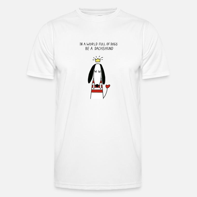 DACKEL DACHSHUND TECKEL DACKELLIEBE DAGGEL - Männer Funktions-T-Shirt - Weiß