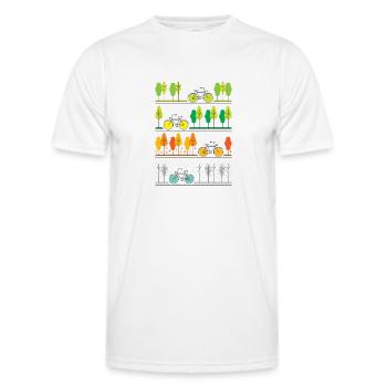Radfahren durch die vier Jahreszeiten - Männer Funktions-T-Shirt - Weiß - Vorne - AI Model Male 178 dark (178cm)