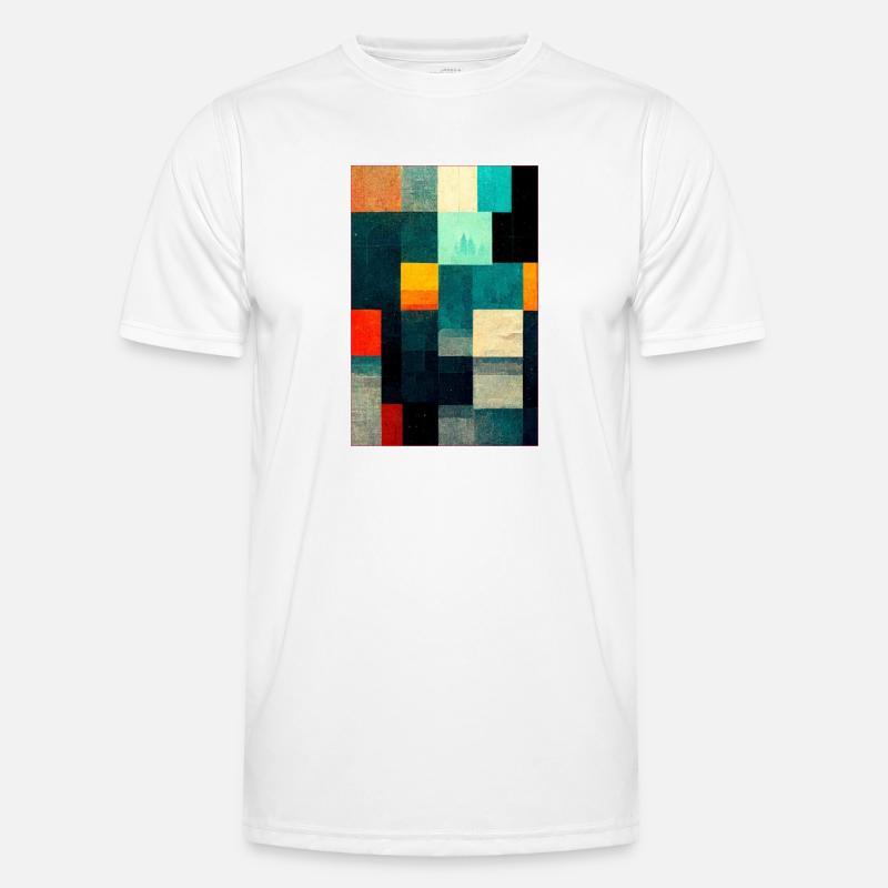 Abstract Pixel Art Männer Funktions-T-Shirt