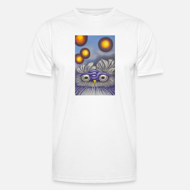 Eule mit Mond Männer Funktions-T-Shirt