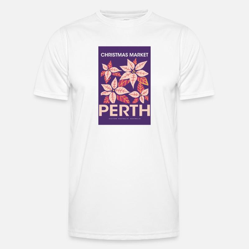 Affiche du marché de Noël de Perth Australie 1960 T-shirt sport Homme