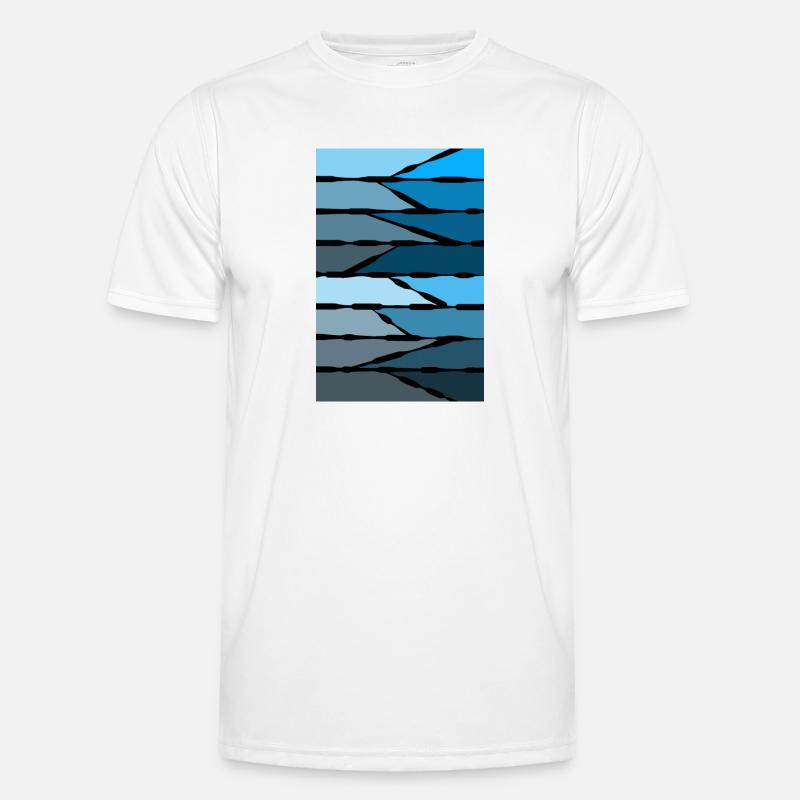 Bleu abstrait T-shirt sport Homme
